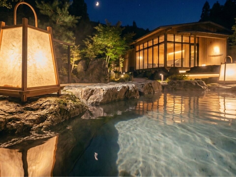 夜の露天風呂
